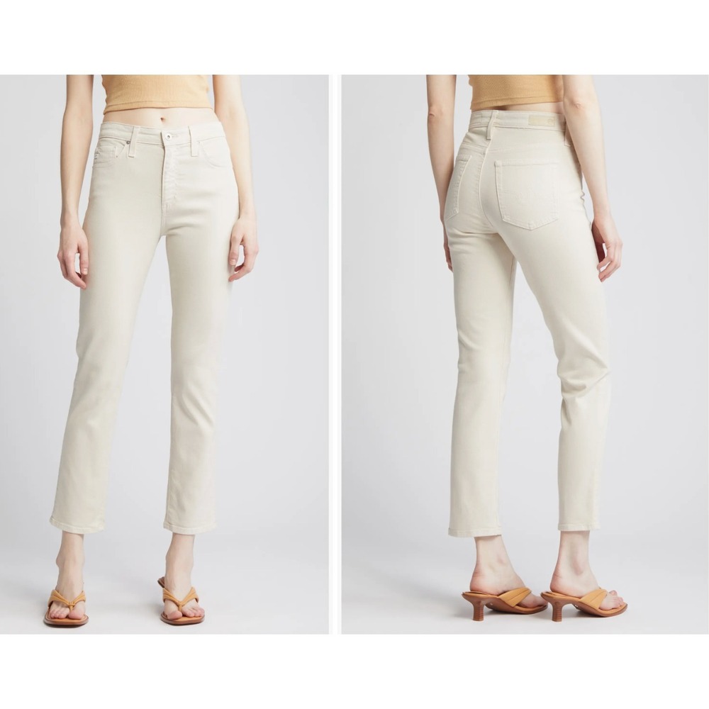 AG Adriano Goldschmied Mari Crop Jean Mid-Rise Slim Straight Opal Stone 26 NWT